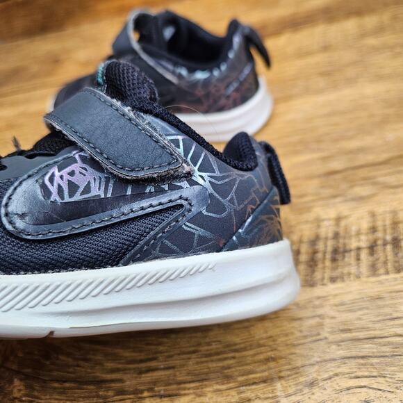 Nike Downshifter 9 Rebel Black hook loop sneaker sz 5 child - Picture 5 of 12